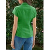 image:imageCicy Bell Womens Summer Button Down Shirts Short Sleeve Petite Blouses TopsGreen