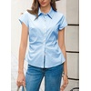 image:imageCicy Bell Womens Summer Button Down Shirts Short Sleeve Petite Blouses TopsLight Blue