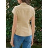 image:imageCicy Bell Womens Summer Button Down Shirts Short Sleeve Petite Blouses TopsLight Khaki