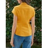 image:imageCicy Bell Womens Summer Button Down Shirts Short Sleeve Petite Blouses TopsTurmeric Yellow