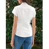image:imageCicy Bell Womens Summer Button Down Shirts Short Sleeve Petite Blouses TopsWhite