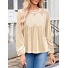 image:imageCicy Bell Womens Velvet Babydoll Tops Puff Sleeve Lace Ruffle Flowy BlousesBeige