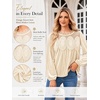 image:imageCicy Bell Womens Velvet Babydoll Tops Puff Sleeve Lace Ruffle Flowy BlousesBeige