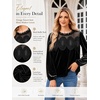 image:imageCicy Bell Womens Velvet Babydoll Tops Puff Sleeve Lace Ruffle Flowy BlousesBlack