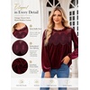 image:imageCicy Bell Womens Velvet Babydoll Tops Puff Sleeve Lace Ruffle Flowy BlousesBurgundy