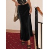 image:imageCicy Bell Womens Velvet Maxi Skirt Fall High Waisted ALine Long SkirtsBlack