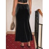 image:imageCicy Bell Womens Velvet Maxi Skirt Fall High Waisted ALine Long SkirtsBlack
