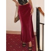 image:imageCicy Bell Womens Velvet Maxi Skirt Fall High Waisted ALine Long SkirtsBurgundy