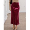 image:imageCicy Bell Womens Velvet Maxi Skirt Fall High Waisted ALine Long SkirtsBurgundy