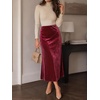 image:imageCicy Bell Womens Velvet Maxi Skirt Fall High Waisted ALine Long SkirtsBurgundy