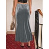image:imageCicy Bell Womens Velvet Maxi Skirt Fall High Waisted ALine Long SkirtsGrey