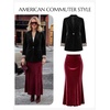 image:imageCicy Bell Womens Velvet Maxi Skirt Fall High Waisted ALine Long SkirtsGrey