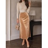 image:imageCicy Bell Womens Velvet Maxi Skirt Fall High Waisted ALine Long SkirtsKhaki