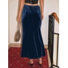 image:imageCicy Bell Womens Velvet Maxi Skirt Fall High Waisted ALine Long SkirtsNavy