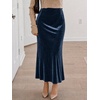 image:imageCicy Bell Womens Velvet Maxi Skirt Fall High Waisted ALine Long SkirtsNavy