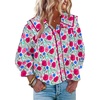 image:imageCicy Bell Womens Floral Button Down Shirts Casual 34 Sleeve BlousesRose Red