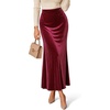 image:imageCicy Bell Womens Velvet Maxi Skirt Fall High Waisted ALine Long SkirtsBurgundy