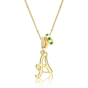 image:imageCicy Bell Initial Necklace for Women 18K Gold Plated Pendant NecklacesGold A