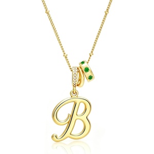image:imageCicy Bell Initial Necklace for Women 18K Gold Plated Pendant NecklacesGold B