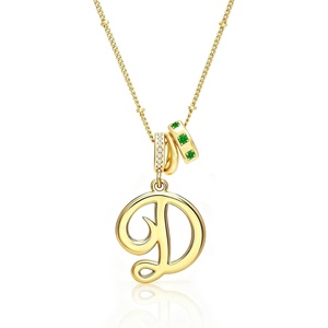 image:imageCicy Bell Initial Necklace for Women 18K Gold Plated Pendant NecklacesGold D