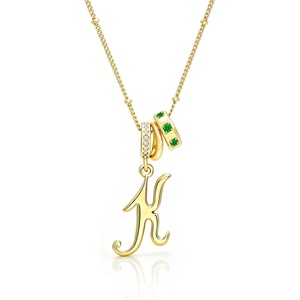 image:imageCicy Bell Initial Necklace for Women 18K Gold Plated Pendant NecklacesGold K