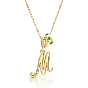 image:imageCicy Bell Initial Necklace for Women 18K Gold Plated Pendant NecklacesGold M