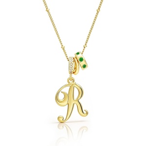 image:imageCicy Bell Initial Necklace for Women 18K Gold Plated Pendant NecklacesGold R
