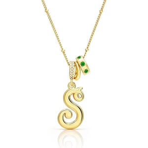 image:imageCicy Bell Initial Necklace for Women 18K Gold Plated Pendant NecklacesGold S