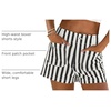 image:imageCicy Bell Womens Summer Striped Shorts High Waisted Jorts Wide Leg JeansBlack