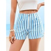 image:imageCicy Bell Womens Summer Striped Shorts High Waisted Jorts Wide Leg JeansBlue