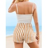image:imageCicy Bell Womens Summer Striped Shorts High Waisted Jorts Wide Leg JeansOrange