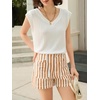 image:imageCicy Bell Womens Summer Striped Shorts High Waisted Jorts Wide Leg JeansOrange