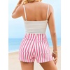 image:imageCicy Bell Womens Summer Striped Shorts High Waisted Jorts Wide Leg JeansPink