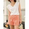 image:imageCicy Bell Womens Summer Striped Shorts High Waisted Jorts Wide Leg JeansPinkorange