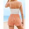 image:imageCicy Bell Womens Summer Striped Shorts High Waisted Jorts Wide Leg JeansPinkorange