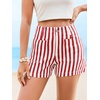 image:imageCicy Bell Womens Summer Striped Shorts High Waisted Jorts Wide Leg JeansRed