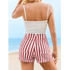 image:imageCicy Bell Womens Summer Striped Shorts High Waisted Jorts Wide Leg JeansRed