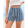 image:imageCicy Bell Womens Summer Striped Shorts High Waisted Jorts Wide Leg JeansStyle Bblue