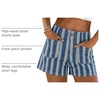 image:imageCicy Bell Womens Summer Striped Shorts High Waisted Jorts Wide Leg JeansStyle Bblue