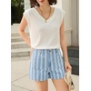 image:imageCicy Bell Womens Summer Striped Shorts High Waisted Jorts Wide Leg JeansStyle Blight Blue