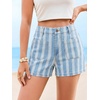 image:imageCicy Bell Womens Summer Striped Shorts High Waisted Jorts Wide Leg JeansStyle Blight Blue