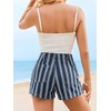 image:imageCicy Bell Womens Summer Striped Shorts High Waisted Jorts Wide Leg JeansStyle Bnavy