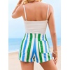image:imageCicy Bell Womens Summer Striped Shorts High Waisted Jorts Wide Leg JeansStyle Cgreen