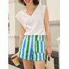image:imageCicy Bell Womens Summer Striped Shorts High Waisted Jorts Wide Leg JeansStyle Cgreen