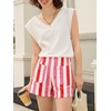 image:imageCicy Bell Womens Summer Striped Shorts High Waisted Jorts Wide Leg JeansStyle Cpink