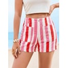 image:imageCicy Bell Womens Summer Striped Shorts High Waisted Jorts Wide Leg JeansStyle Cpink