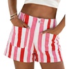 image:imageCicy Bell Womens Summer Striped Shorts High Waisted Jorts Wide Leg JeansStyle Cpink