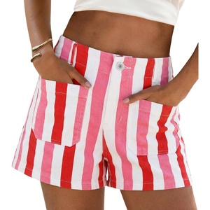 image:imageCicy Bell Womens Summer Striped Shorts High Waisted Jorts Wide Leg JeansStyle Cpink