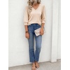 image:imageCicy Bell Womens 34 Puff Sleeve Sweaters Casual V Neck Knit Pullover TopsBeige