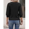 image:imageCicy Bell Womens 34 Puff Sleeve Sweaters Casual V Neck Knit Pullover TopsBlack